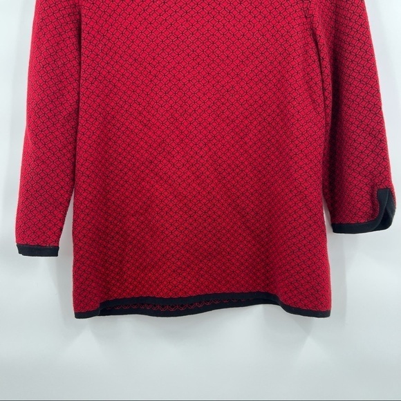 Talbots red black shawl neck sweater top size MP scoop - Picture 3 of 9
